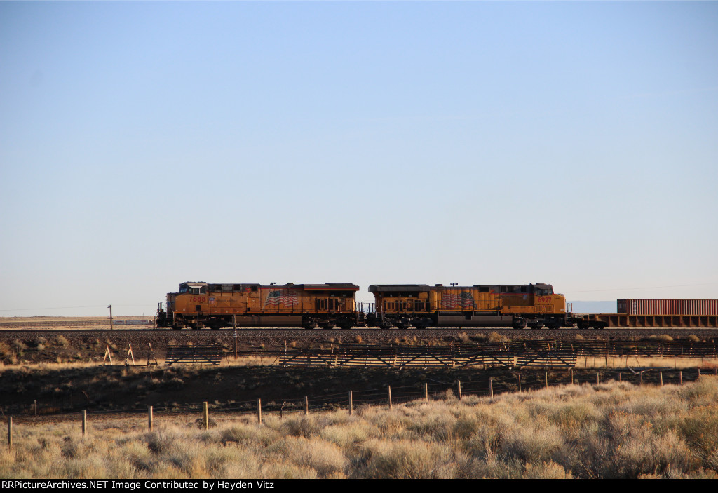 UP 7688 leads west